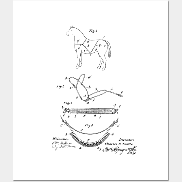 Horse Shield Vintage Patent Hand Drawing Wall Art by TheYoungDesigns